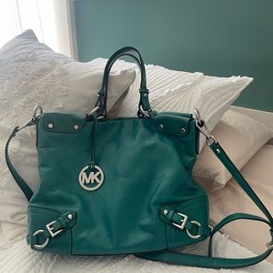 Like new teal Michael kors bag